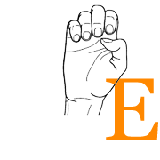 Finger Alphabet Buschstabe E