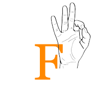 Finger Alphabet Buschstabe F