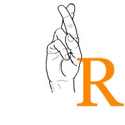Finger Alphabet Buschstabe R